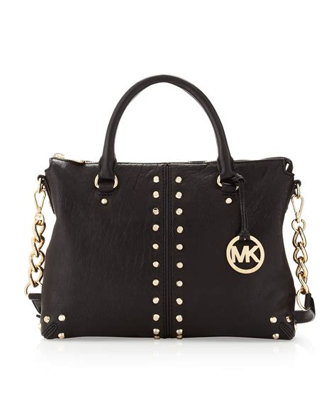 black bags michael kors|Michael Kors black studded handbag.